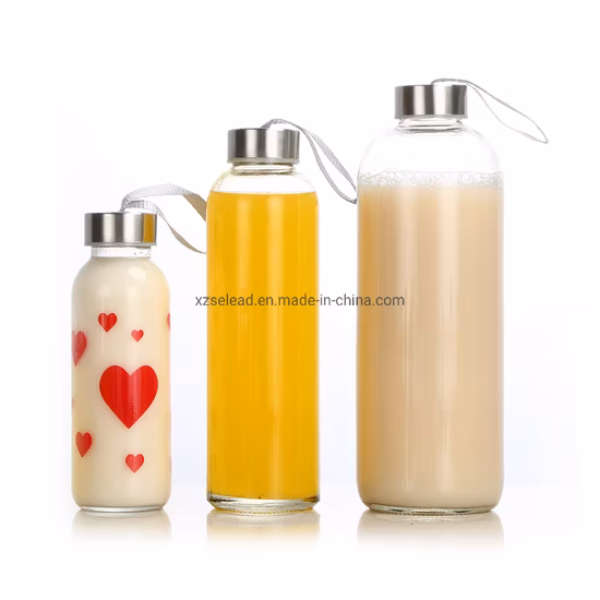 Glass Water Bottle with Bamboo Lid