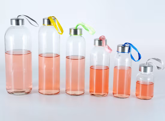 Glass Water Bottle with Bamboo Lid