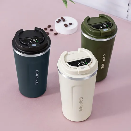 LED Termo Temperature Digital Smart Coffee Thermo Travel Mug Tumbler 380ml 510ml Stainless Steel Display Vacuum Cup