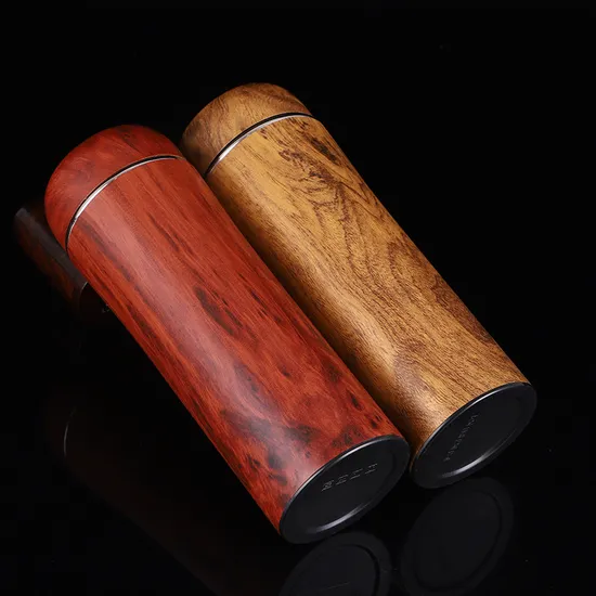 Business Vacuum Wood Grain Purple Sand Thermos Cup