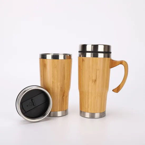 Bamboo Shell Temperature Display Stainless Steel Water Botte Thermo Vacuum Flask Water Bottle Thermos Cup with Lid