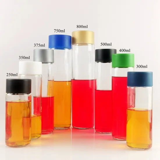 Flint Frosted Printing Milk Empty 750ml 375ml 500ml Glass Water Bottle 400ml 800ml Voss Glass Beverage Bottle 