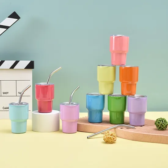 New Stainless Steel Mini Children Cartoon Thermos Coffee Cup with Straw 