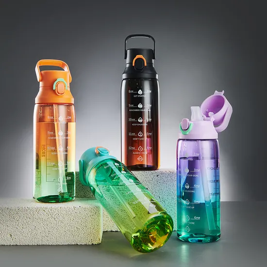 750ml Sports Gym Portable Plastic Water Bottles with Handle 