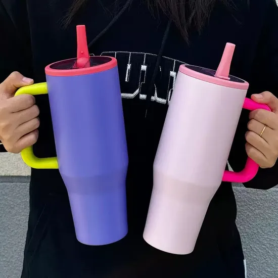 Glow in The Dark 40oz Handle Ice Bar Thermos Stainless Steel Vacuum Insulated Car Cup
