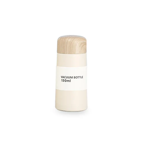 150ml Wood Grain Thermos Cup Mini Cute Fresh Water Cup for Men and Women Creative Simple Pocket Cup 