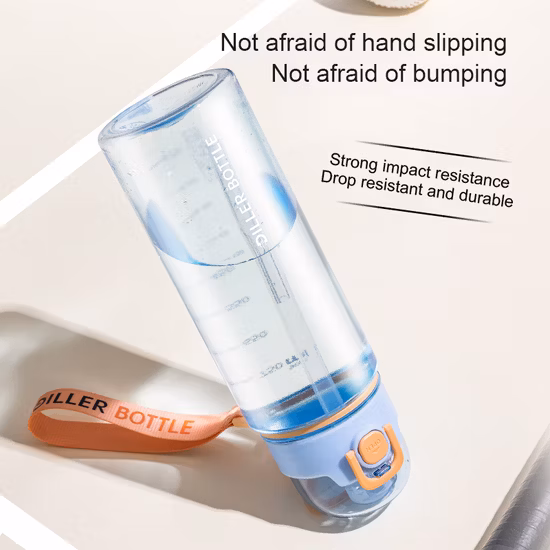 Customized Sports Tritan BPA Free Plastic Straw Water Bottle with Rope